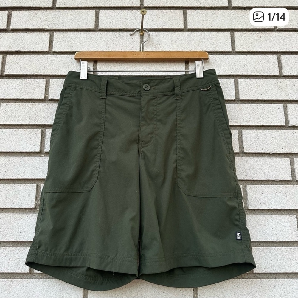 REI Co-op Sahara Bermuda Shorts Shaded Olive Green Lightweight Stretch